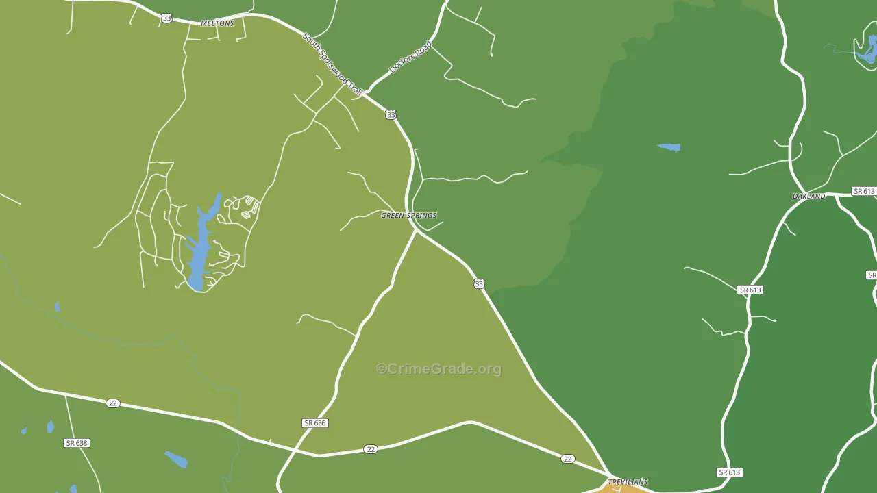 Green Springs, VA Map of Vandalism Rates