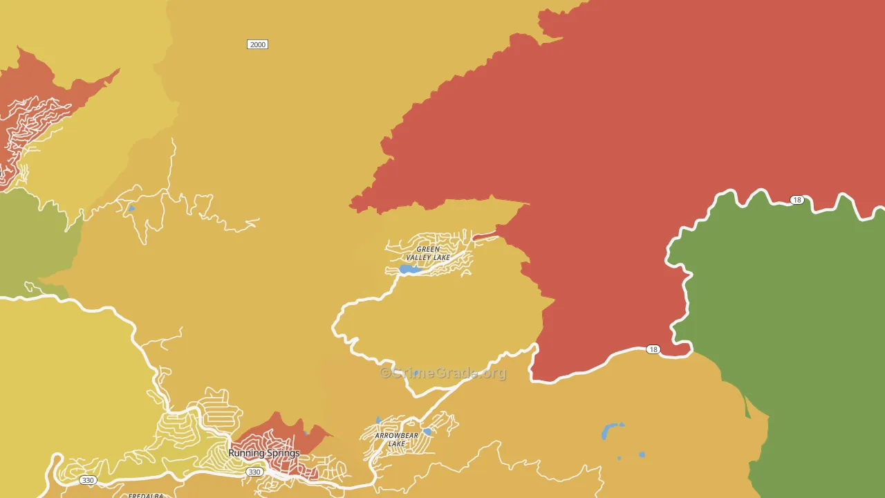 Green Valley Lake, CA Map of Vandalism Rates