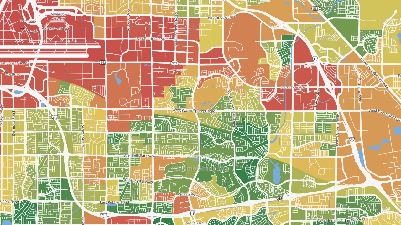 Green Valley North, Henderson, NV Map of Vandalism Rates
