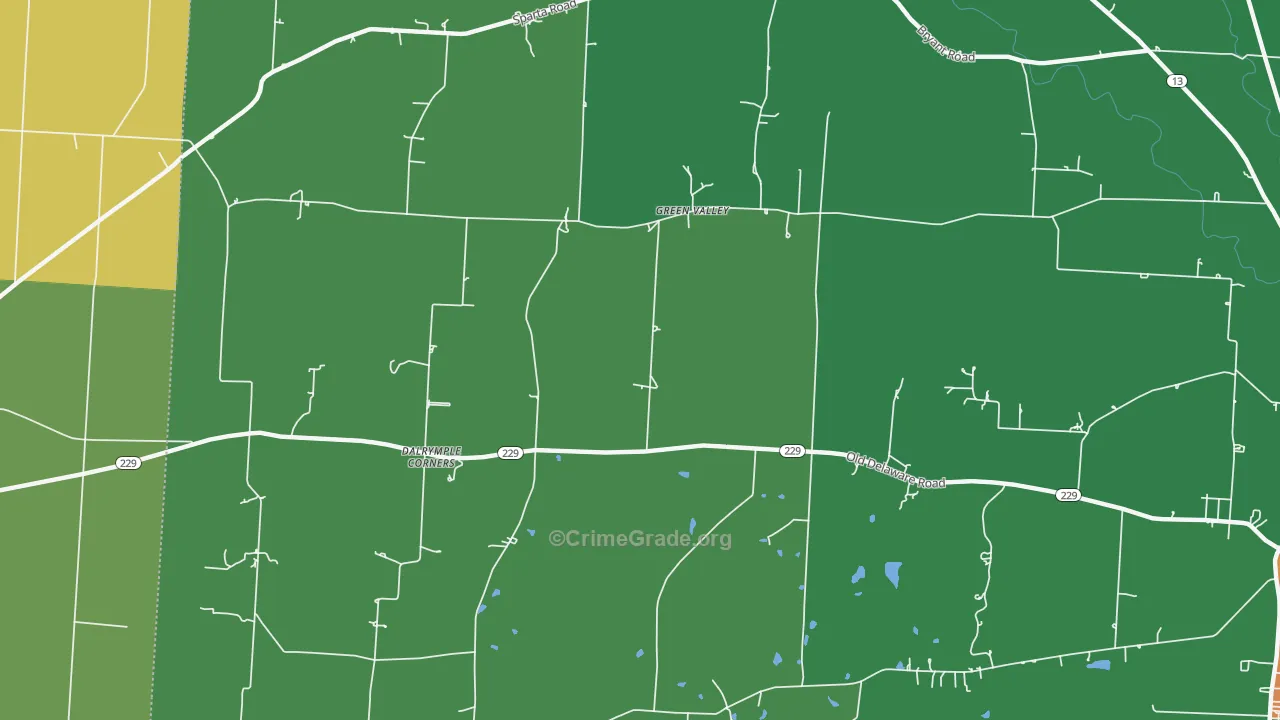 Green Valley, OH Map of Vandalism Rates