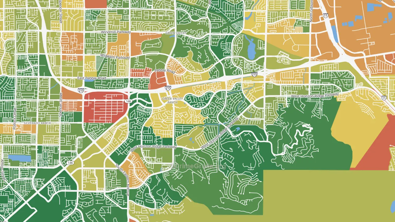 Green Valley Ranch, Henderson, NV Map of Vandalism Rates
