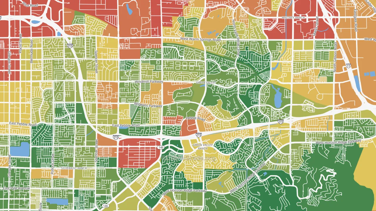 Green Valley South, Henderson, NV Map of Vandalism Rates