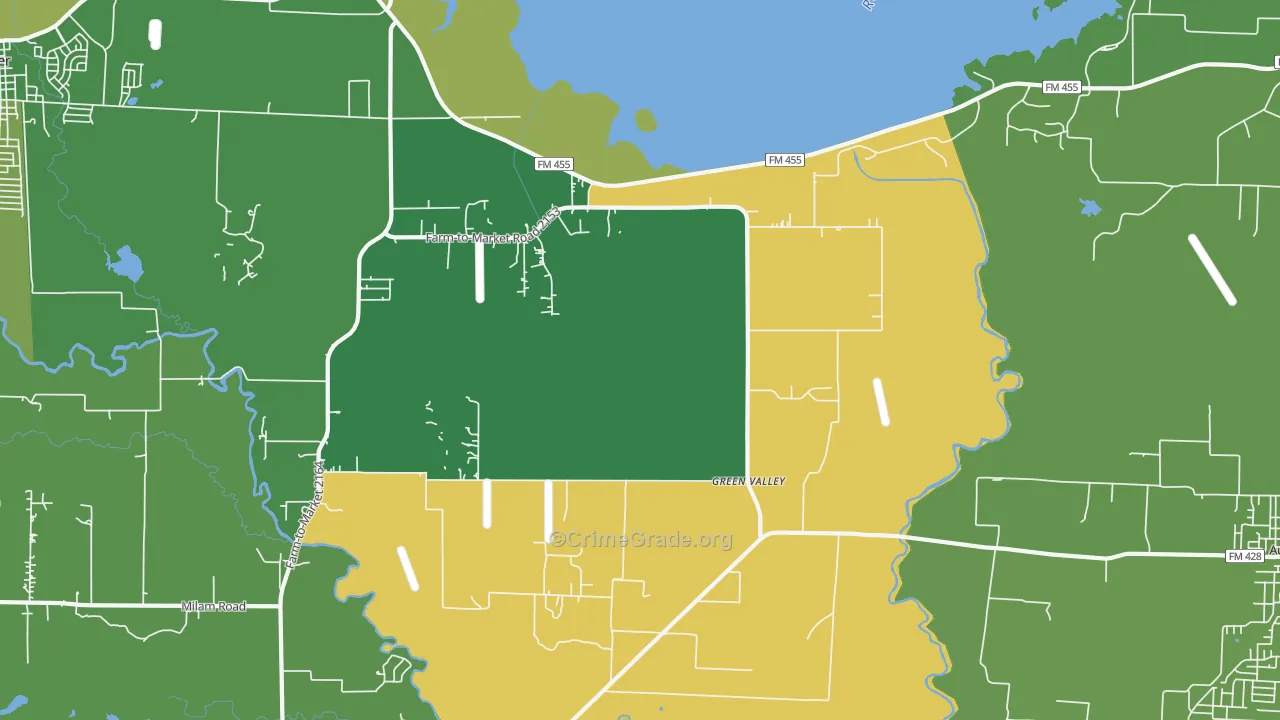 Green Valley, TX Map of Vandalism Rates