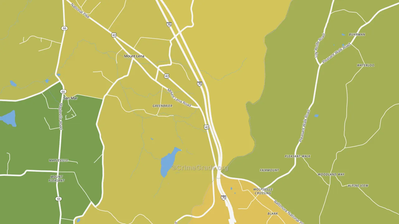 Greenbrier, MD Map of Vandalism Rates