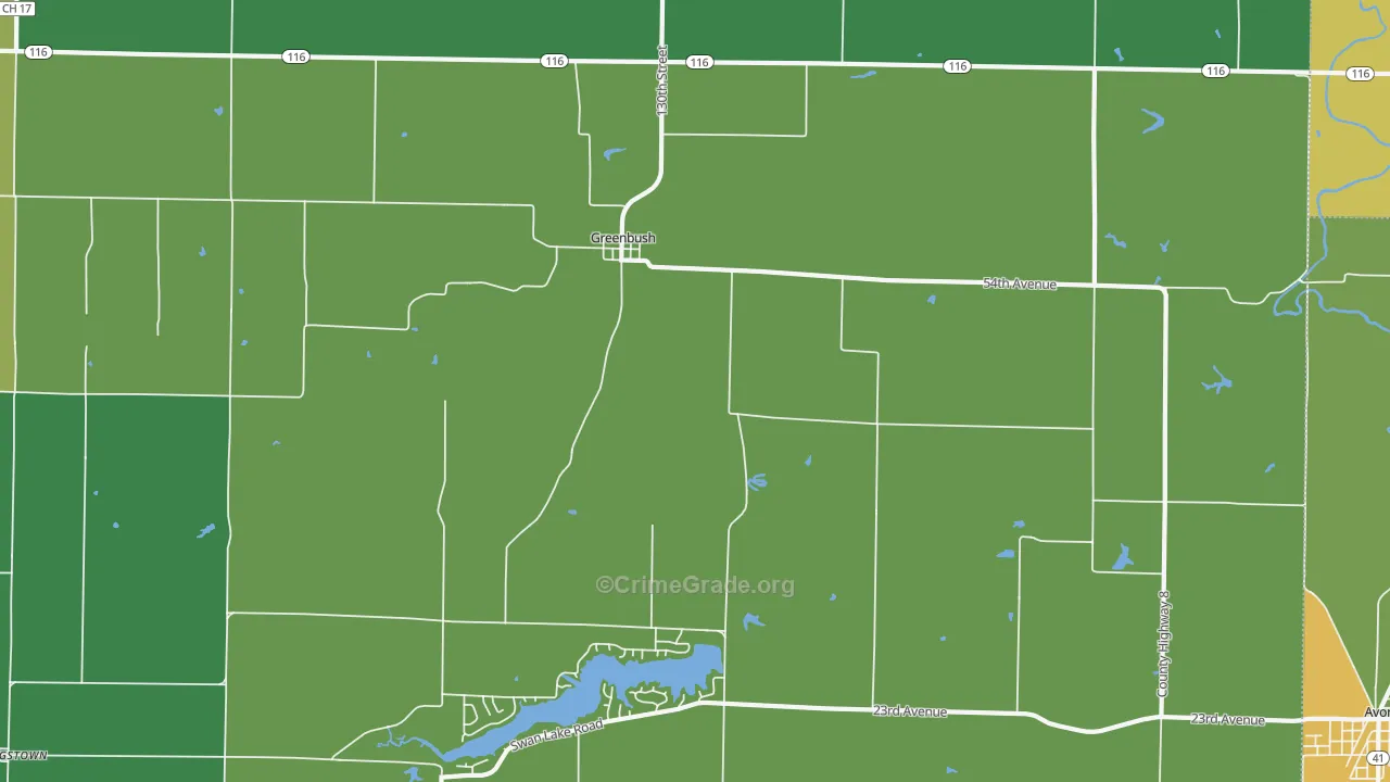 Greenbush, IL Map of Vandalism Rates