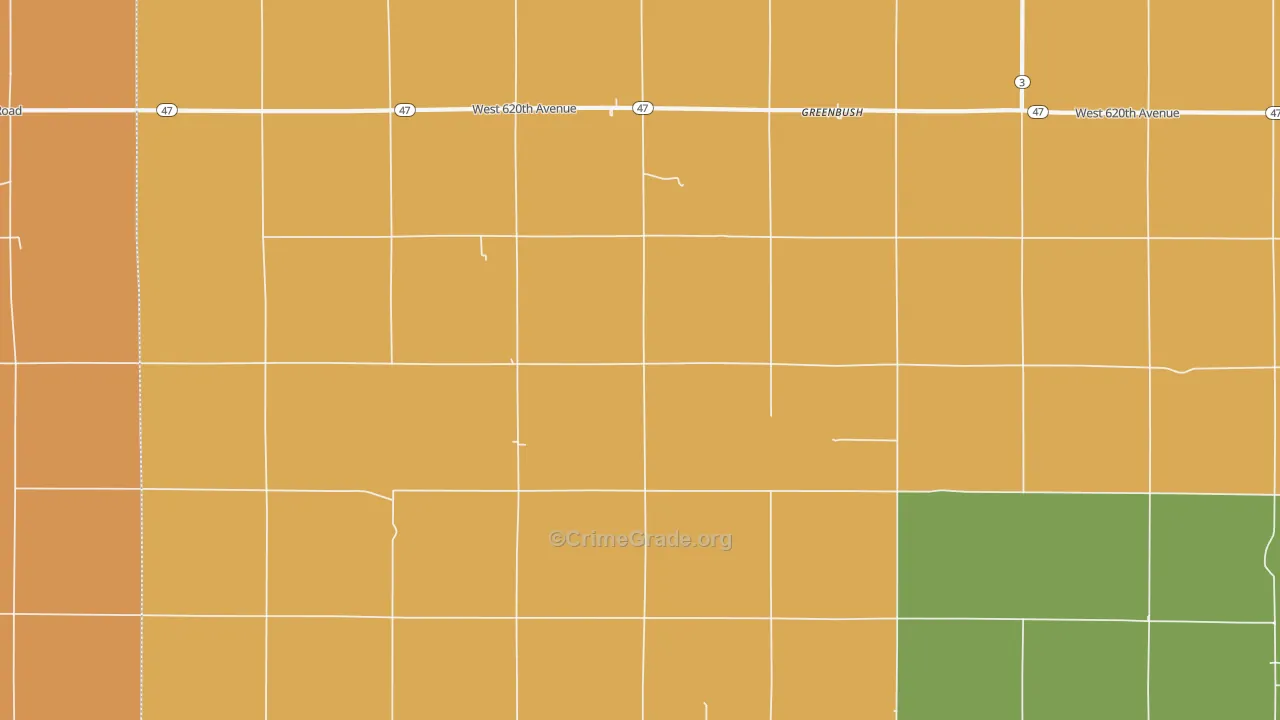 Greenbush, KS Map of Vandalism Rates