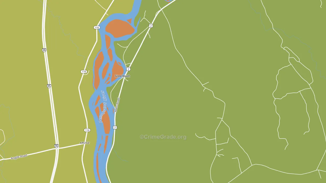Greenbush, ME Map of Vandalism Rates