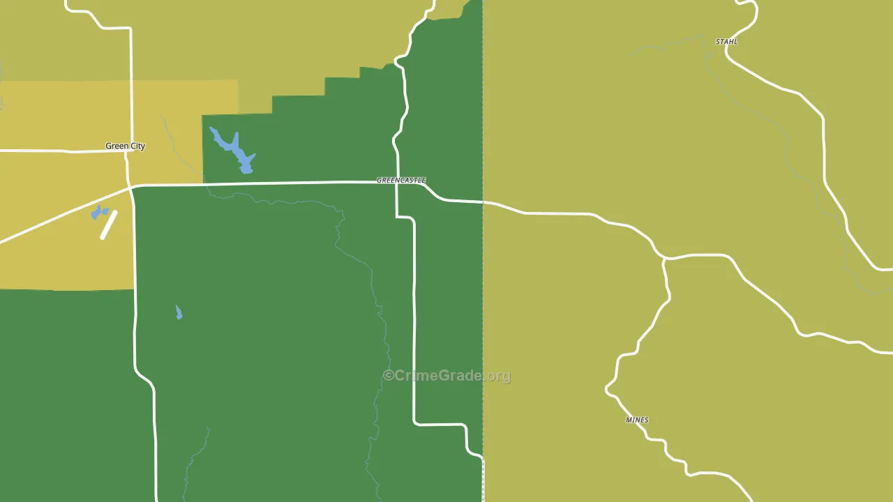 Greencastle, MO Map of Vandalism Rates
