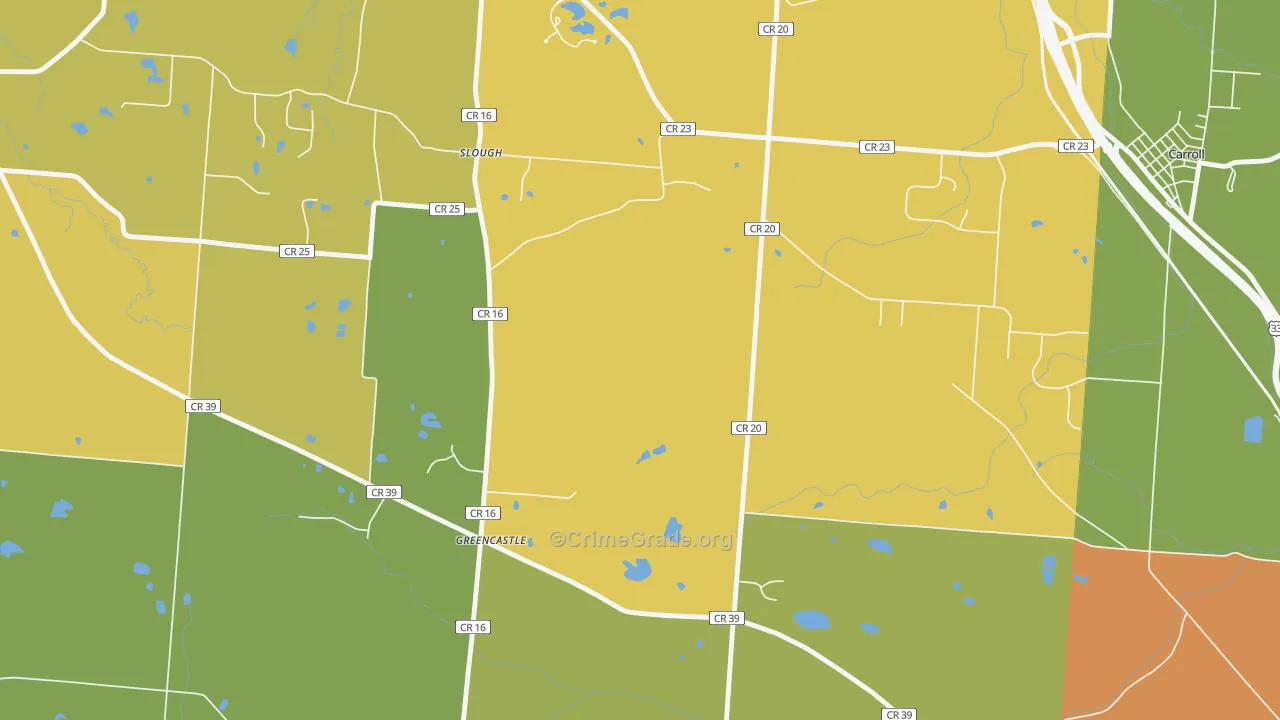 Greencastle, OH Map of Vandalism Rates