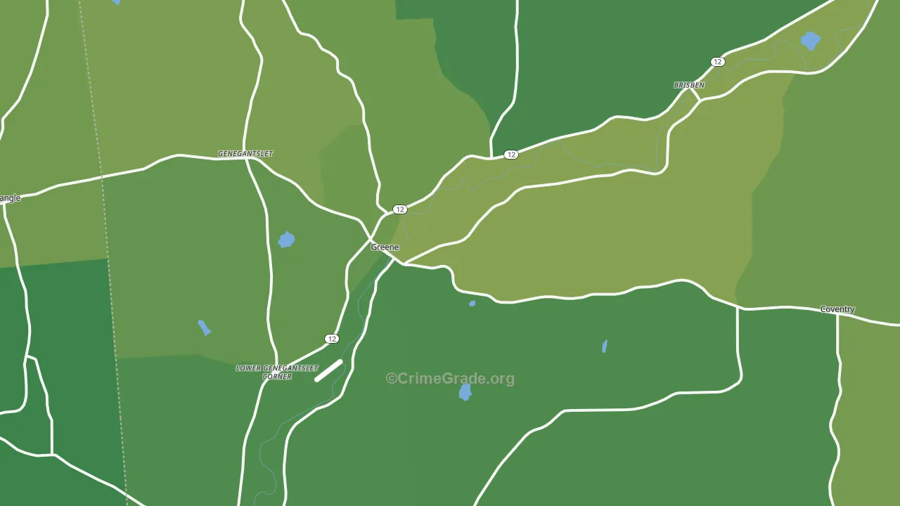 Greene, NY Map of Vandalism Rates