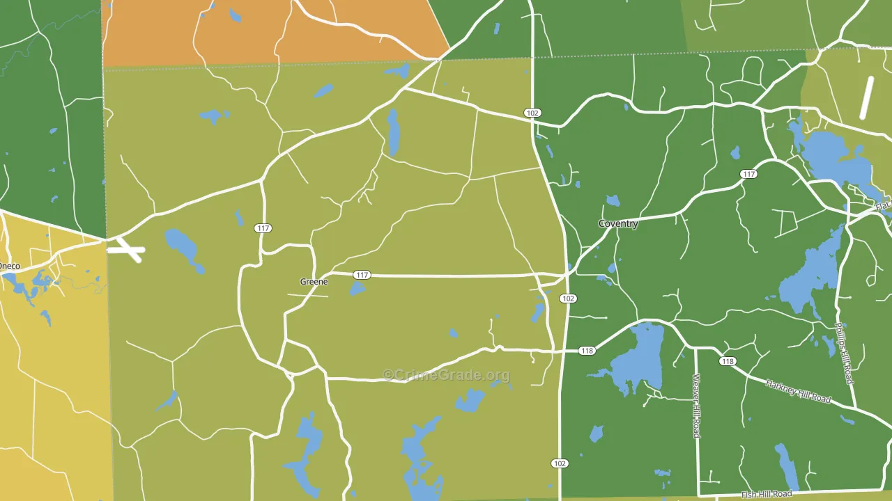 Greene, RI Map of Vandalism Rates