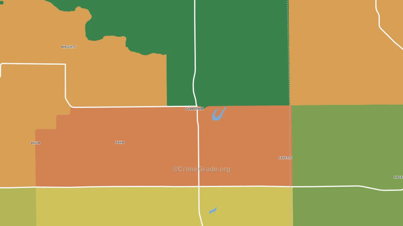 Greenfield, IL Map of Vandalism Rates