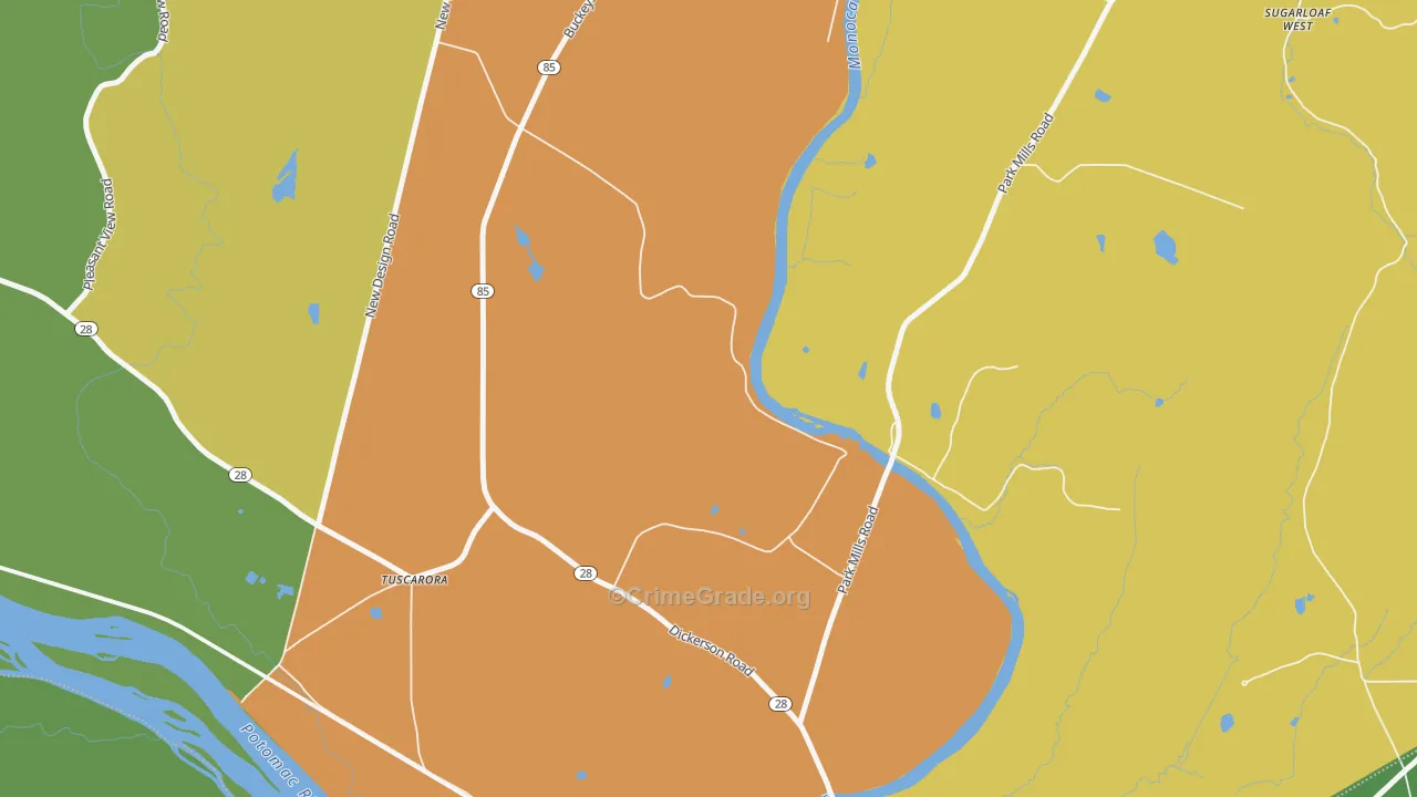 Greenfield Mills, MD Map of Vandalism Rates