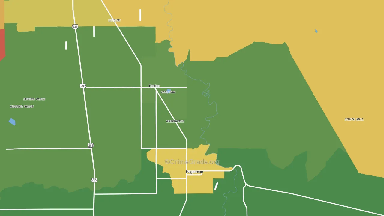 Greenfield, NM Map of Vandalism Rates
