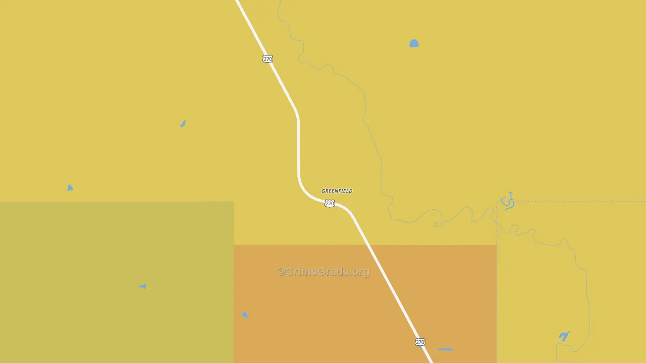 Greenfield, OK Map of Vandalism Rates