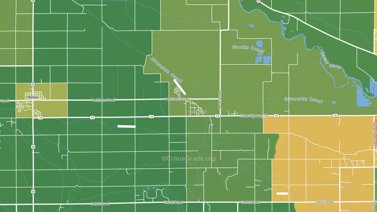 Greenleaf, ID Map of Vandalism Rates