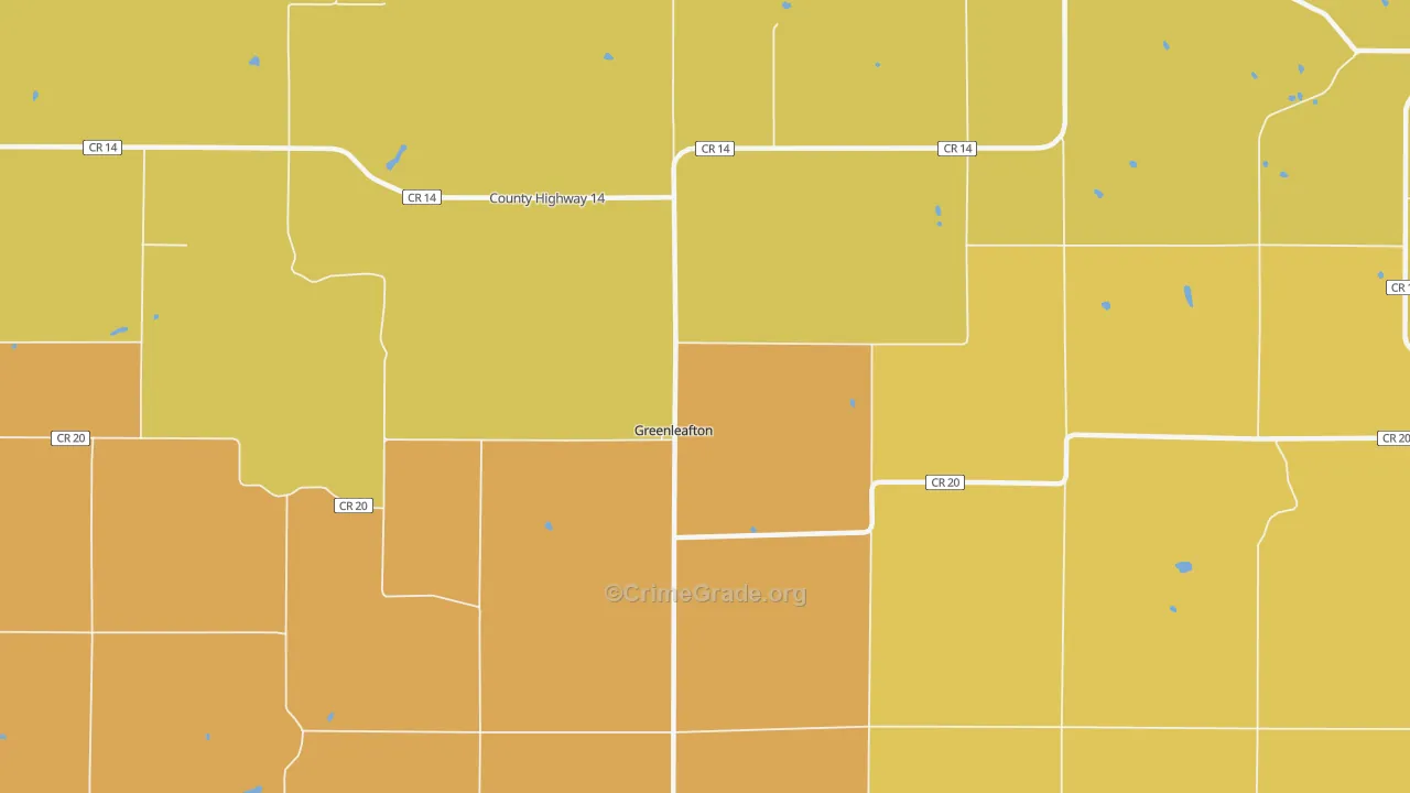 Greenleafton, MN Map of Vandalism Rates