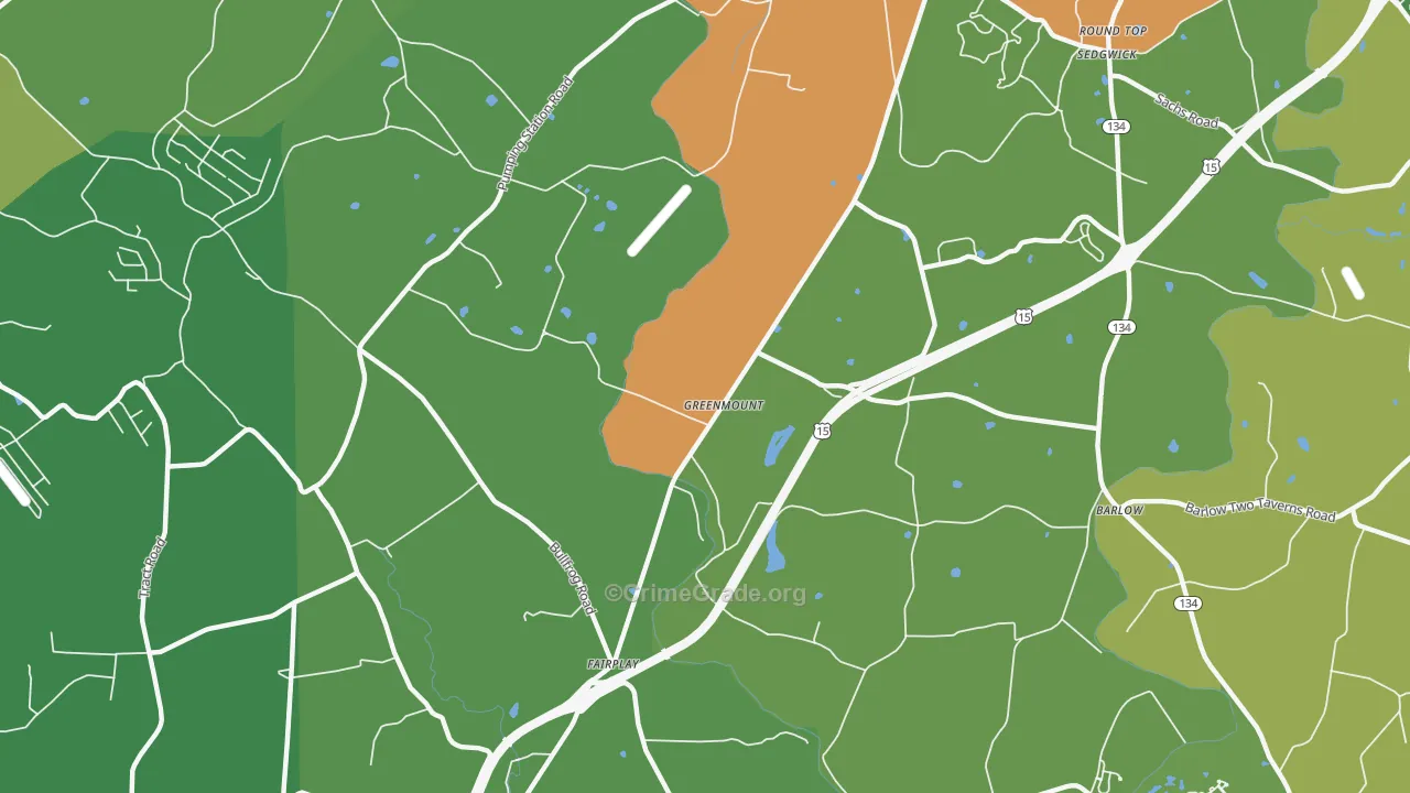 Greenmount, PA Map of Vandalism Rates