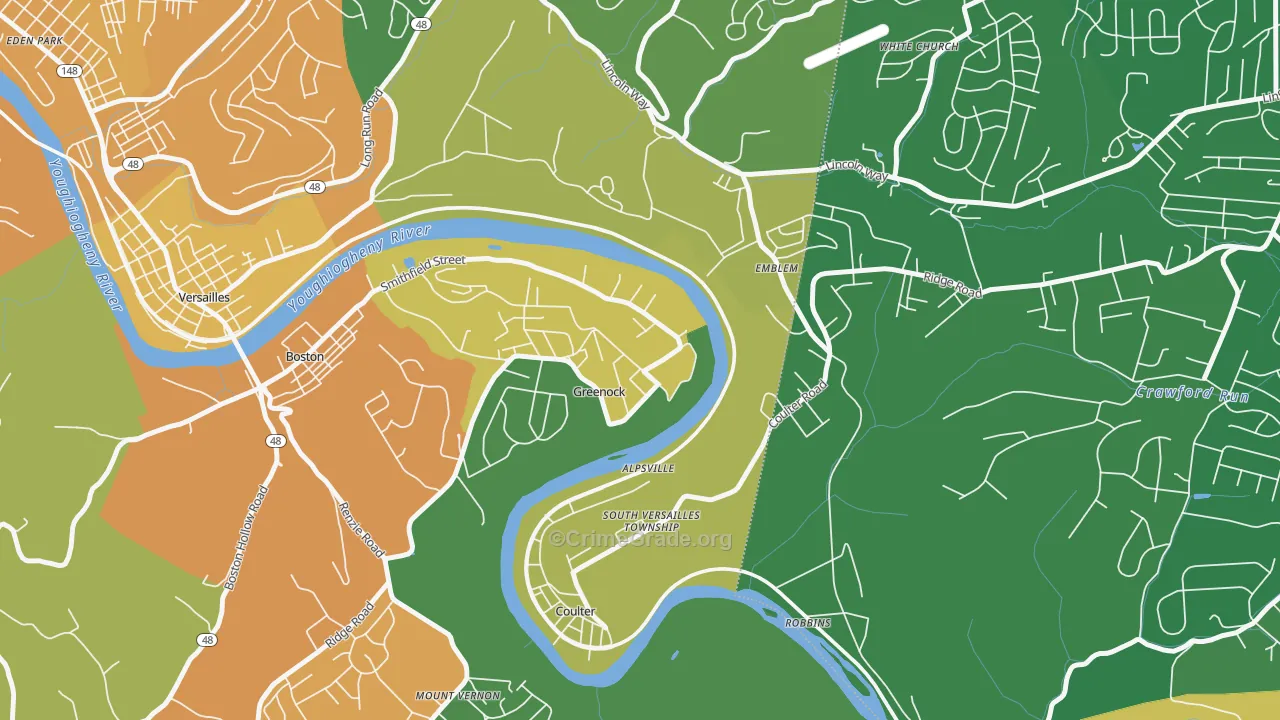 Greenock, PA Map of Vandalism Rates