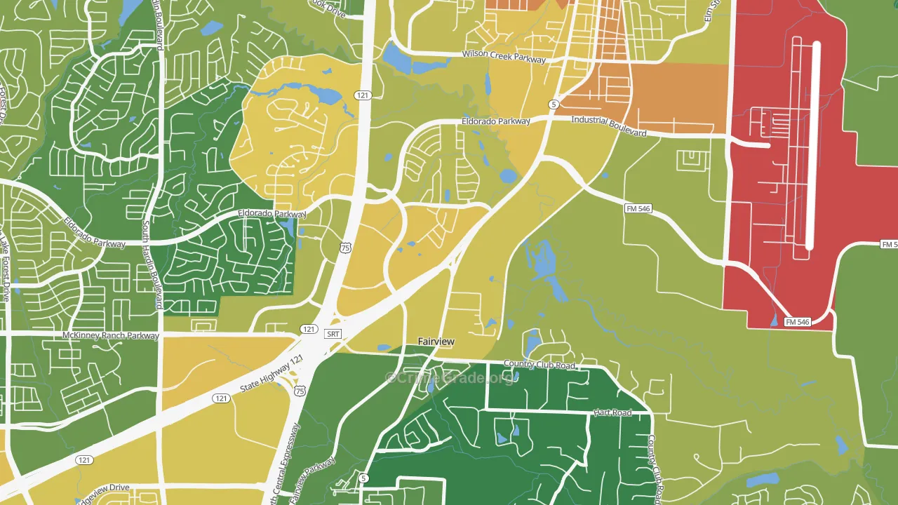 Greens of McKinney, McKinney, TX Map of Vandalism Rates