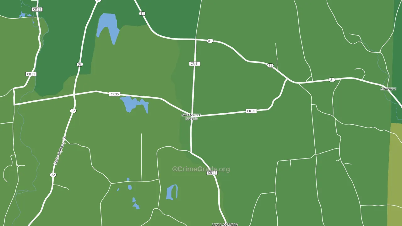 Greenville Center, NY Map of Vandalism Rates