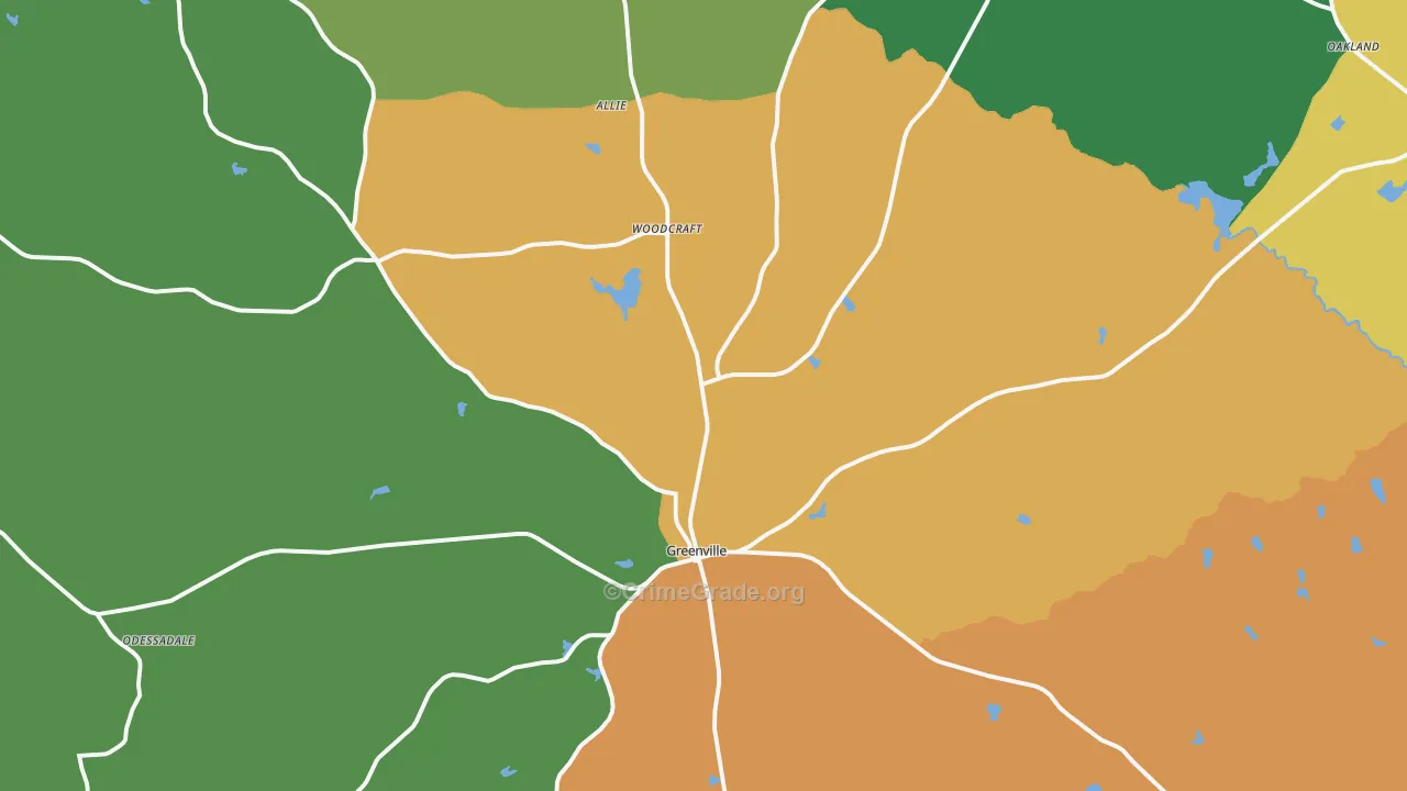 Greenville, GA Map of Vandalism Rates