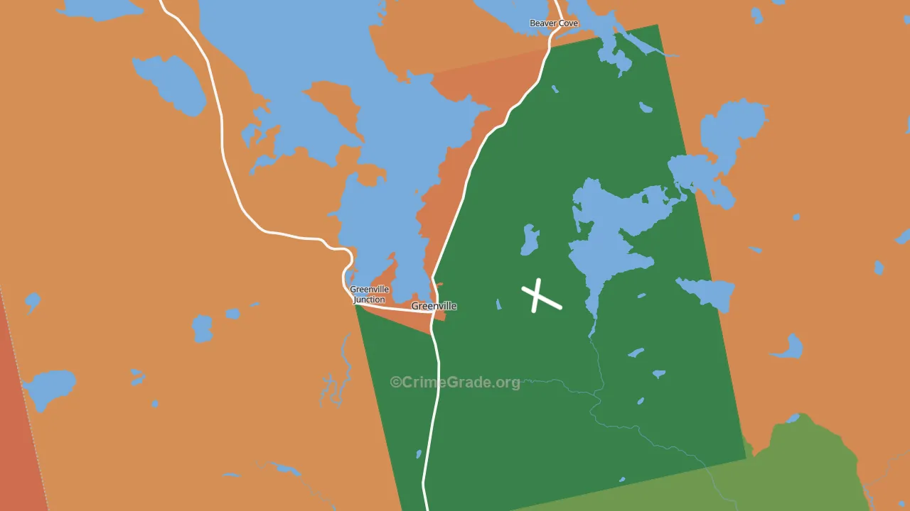 Greenville, ME Map of Vandalism Rates