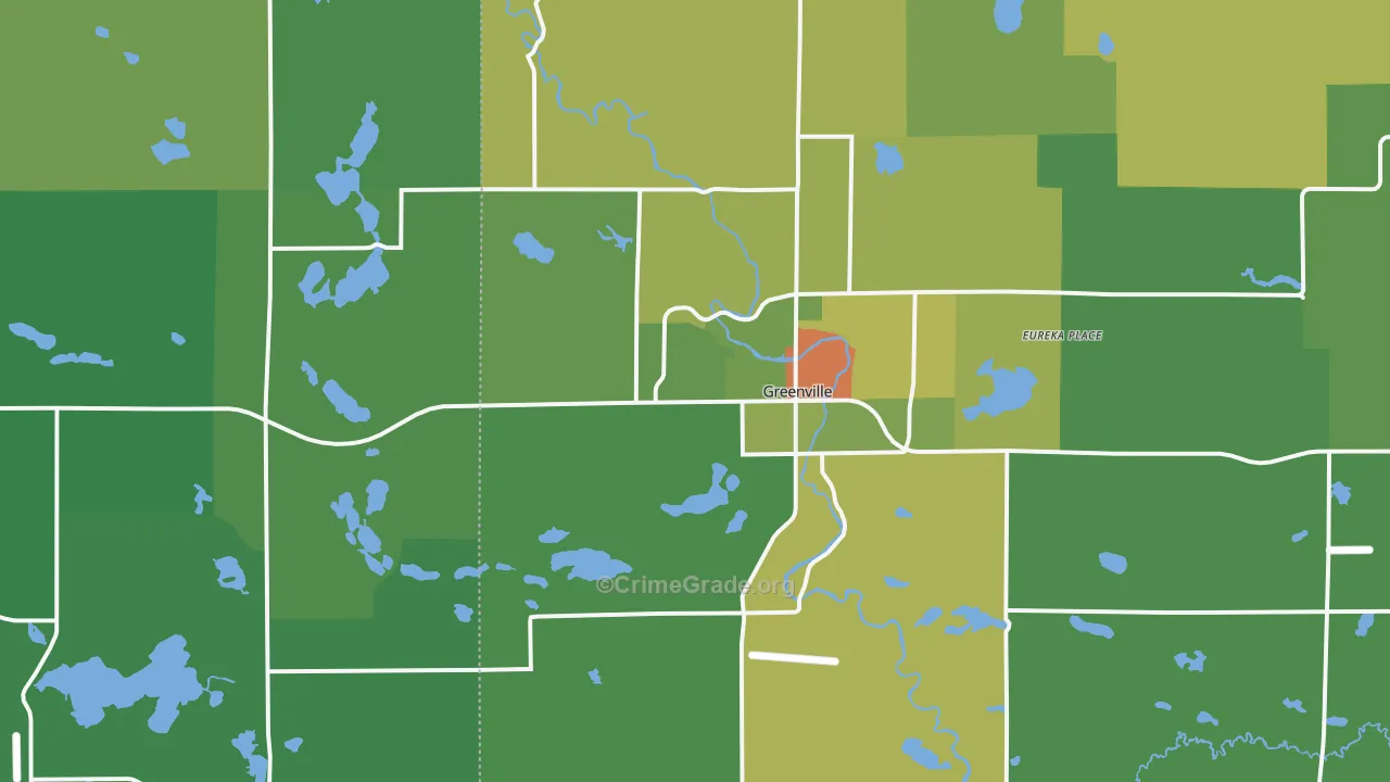 Greenville, MI Map of Vandalism Rates