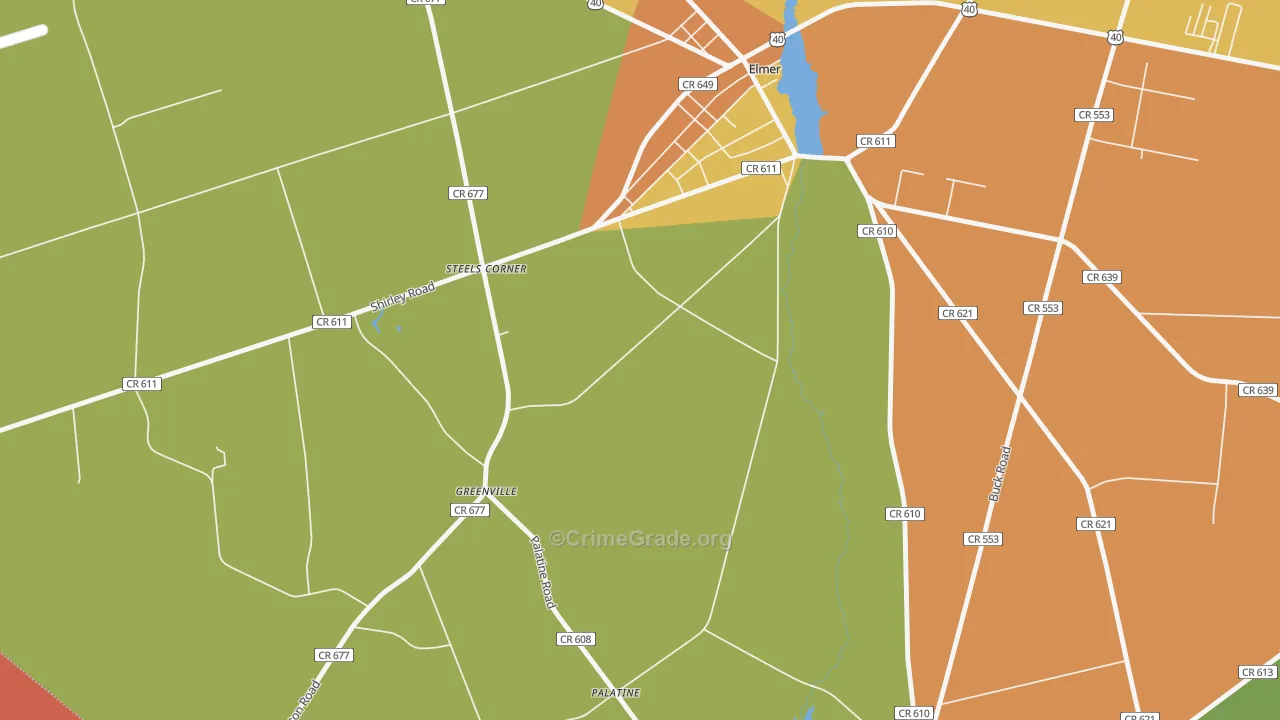 Greenville, NJ Map of Vandalism Rates