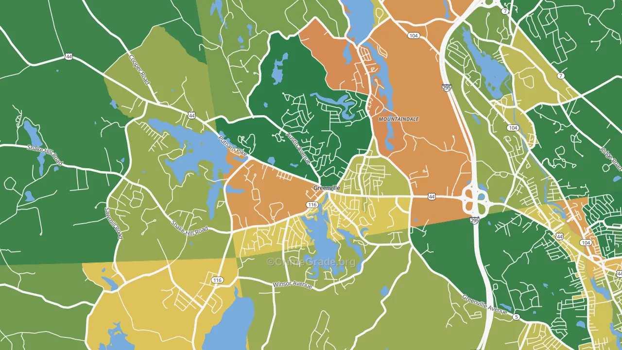 Greenville, RI Map of Vandalism Rates