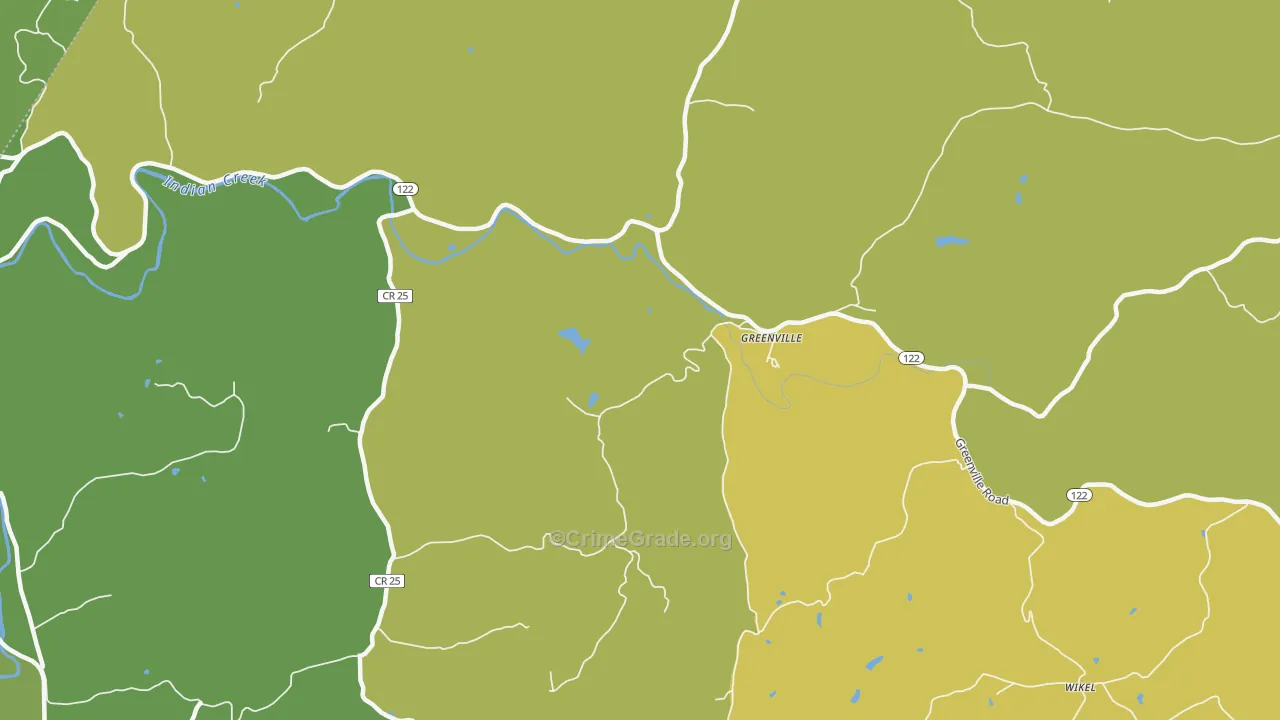 Greenville, WV Map of Vandalism Rates