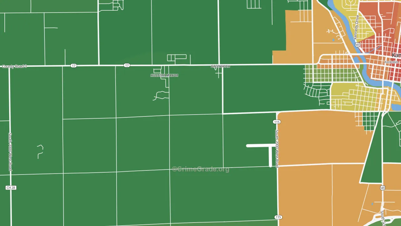 Greenwich, IL Map of Vandalism Rates