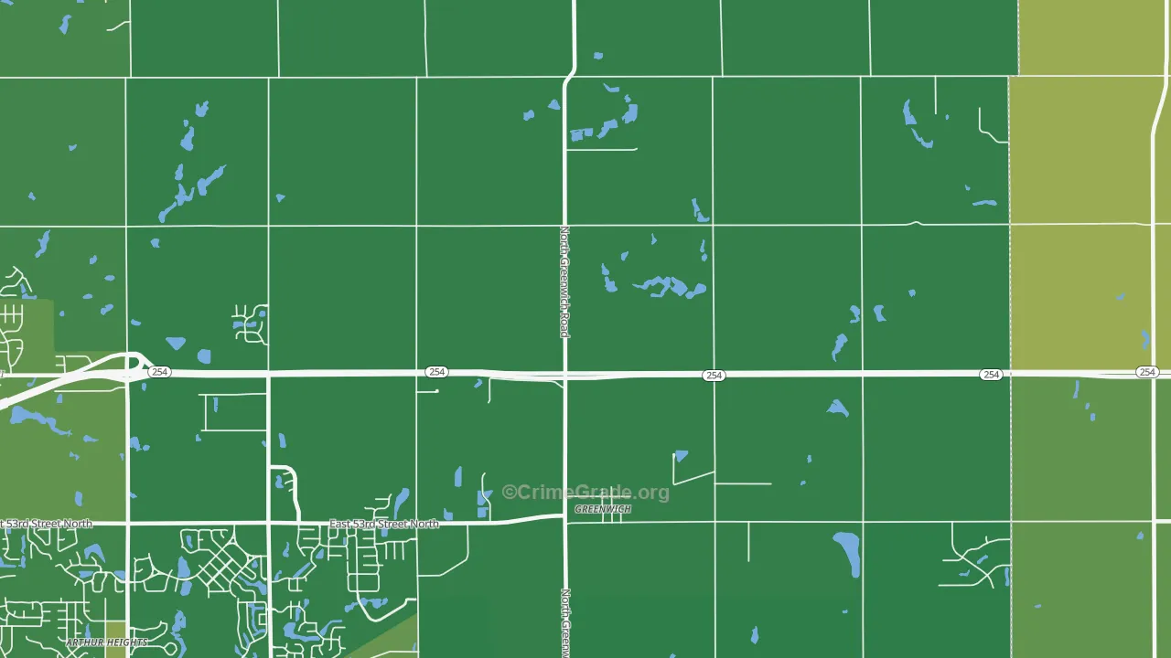 Greenwich, KS Map of Vandalism Rates