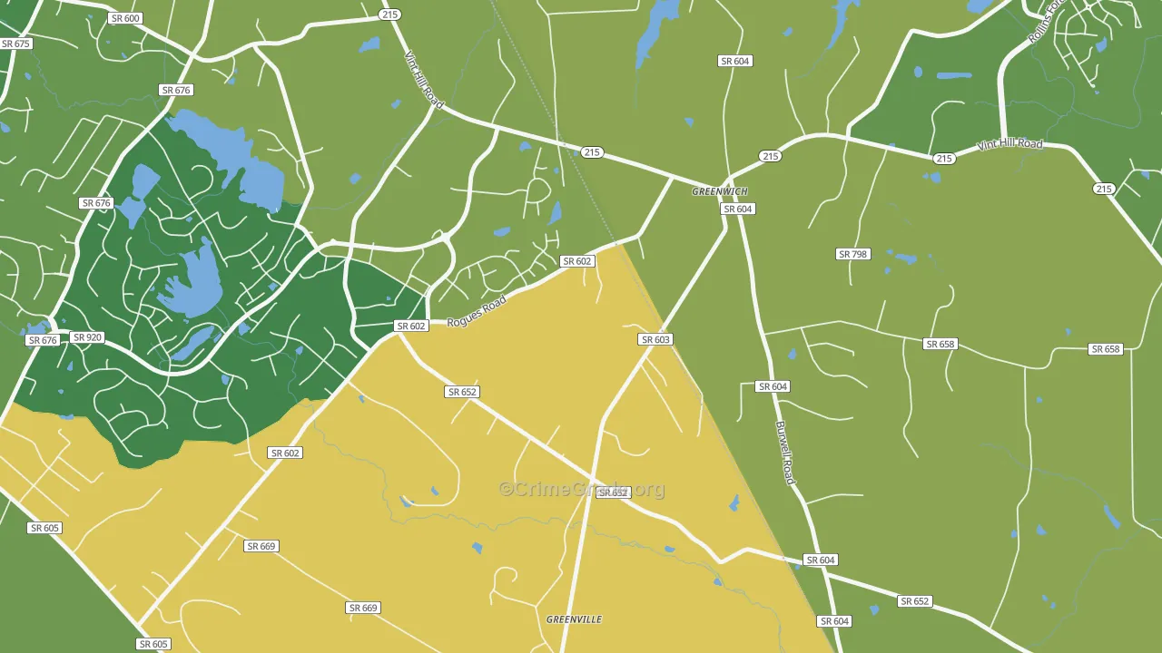 Greenwich, VA Map of Vandalism Rates