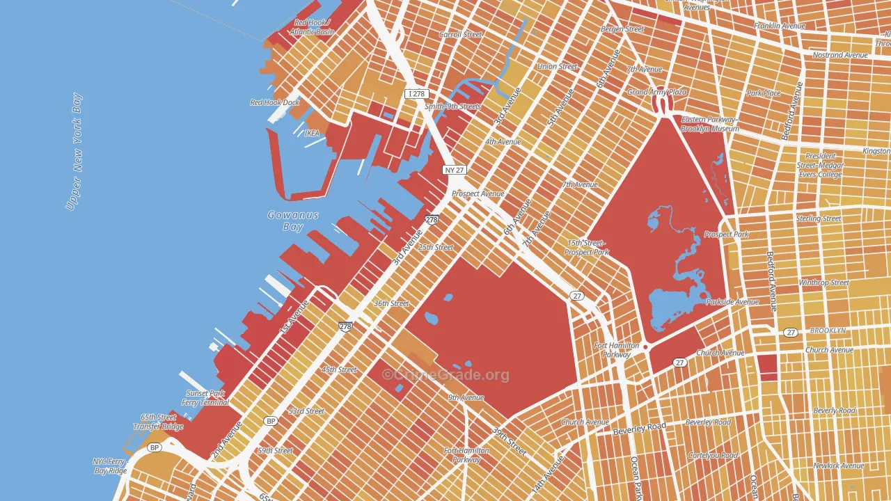 Greenwood, Brooklyn, NY Map of Vandalism Rates