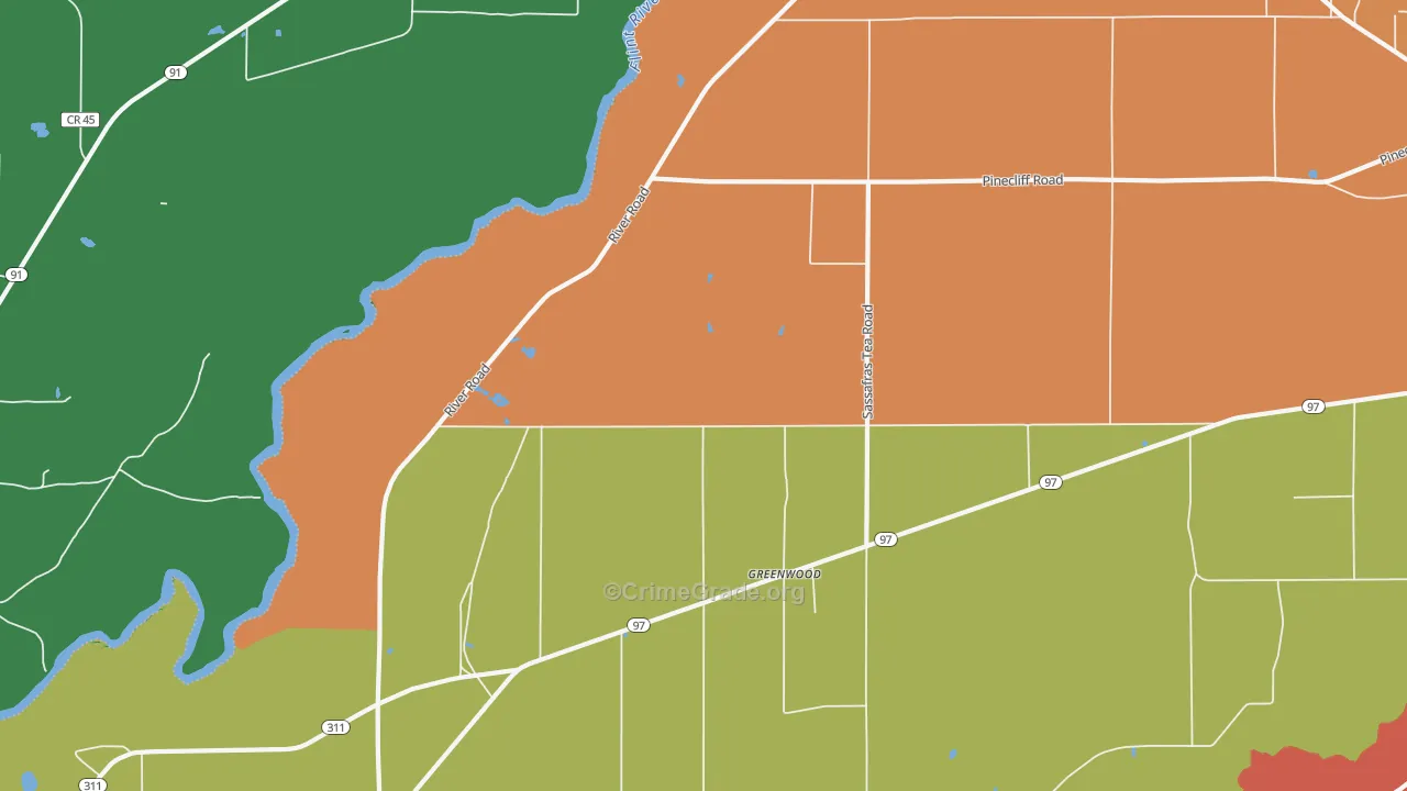 Greenwood, GA Map of Vandalism Rates