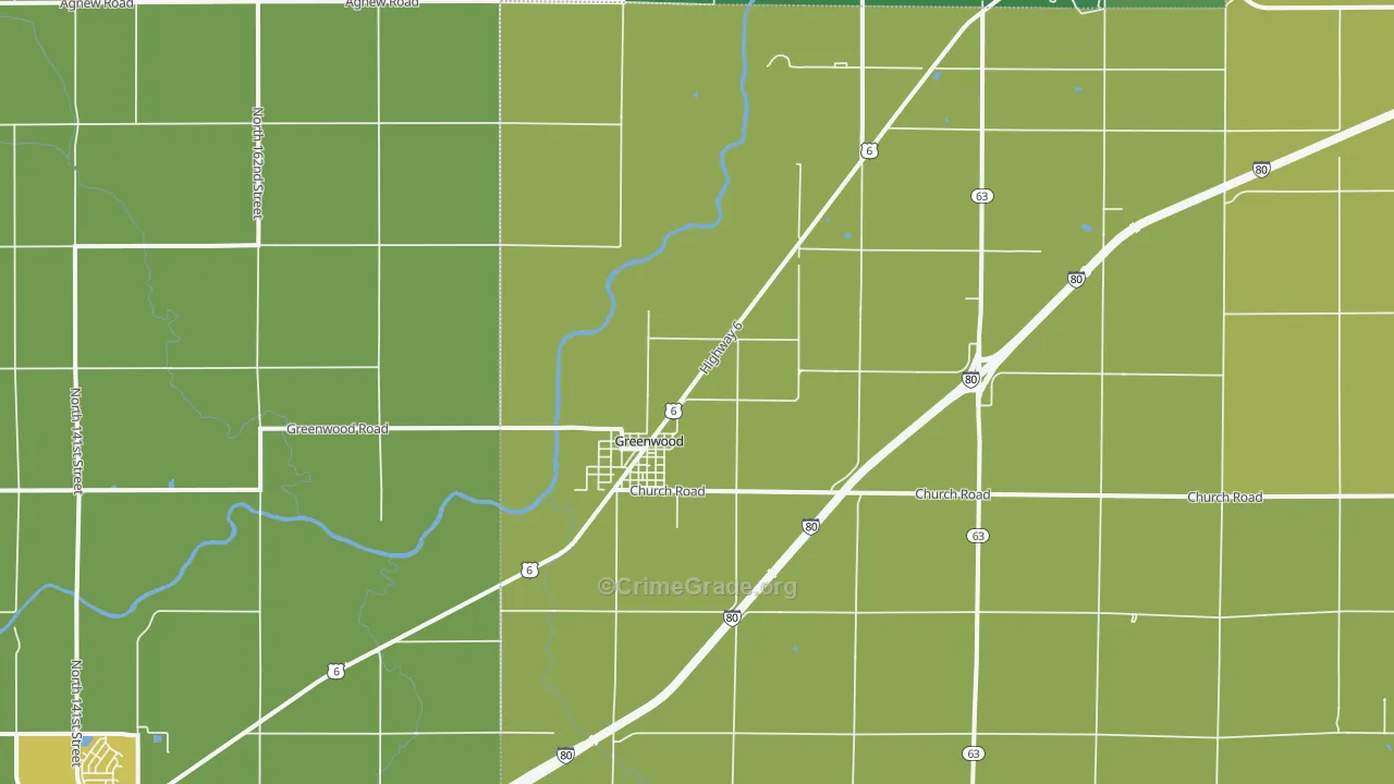 Greenwood, NE Map of Vandalism Rates