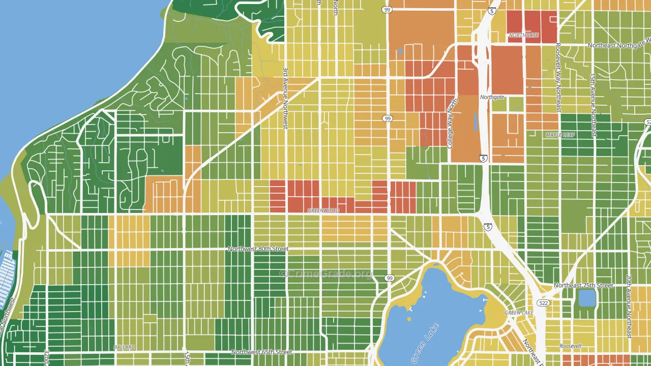 Greenwood, Seattle, WA Map of Vandalism Rates