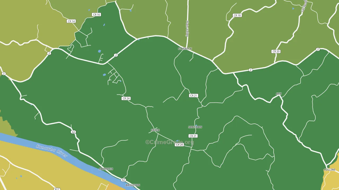 Greer, WV Map of Vandalism Rates