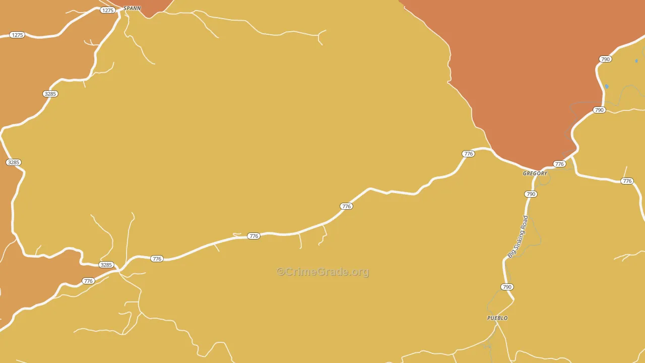 Gregory, KY Map of Vandalism Rates