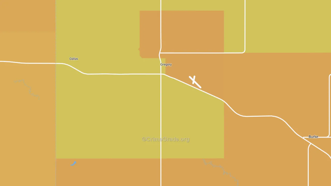 Gregory, SD Map of Vandalism Rates