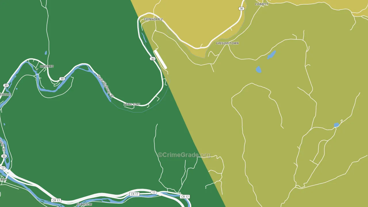 Gregorytown, NY Map of Vandalism Rates