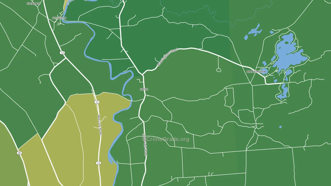 Greig, NY Map of Vandalism Rates