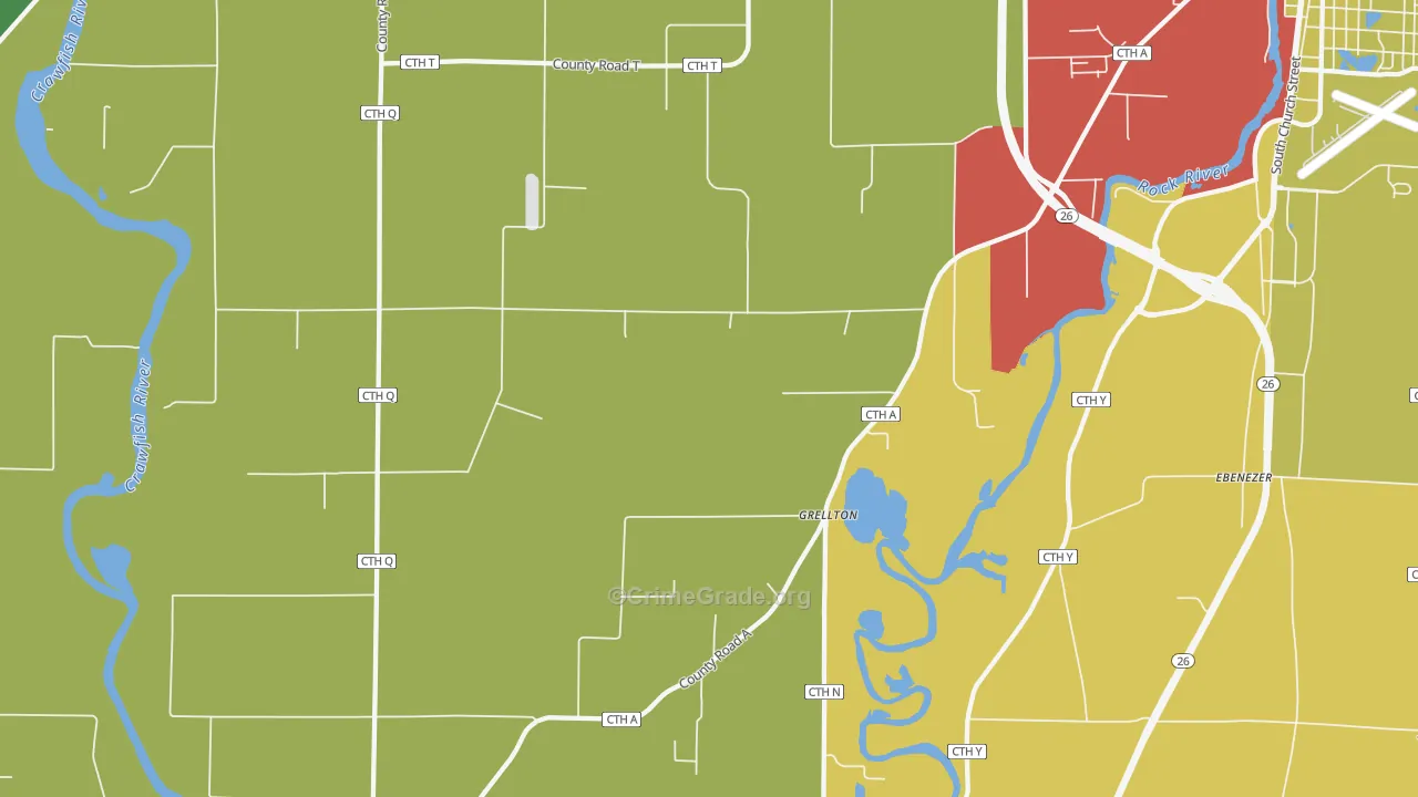 Grellton, WI Map of Vandalism Rates