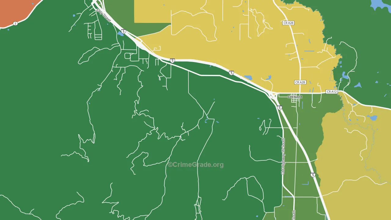 Grenada, CA Map of Vandalism Rates