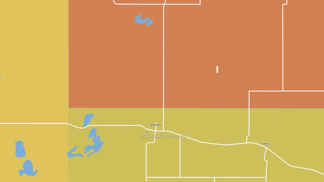 Grenora, ND Map of Vandalism Rates