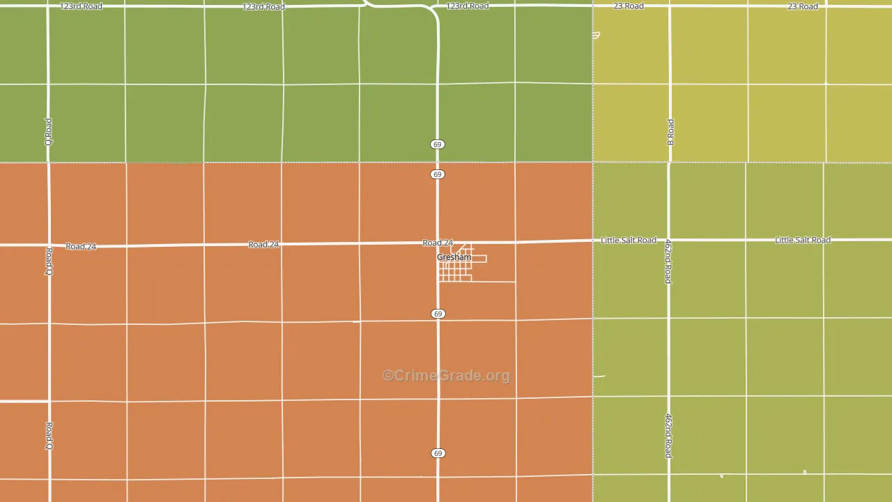 Gresham, NE Map of Vandalism Rates