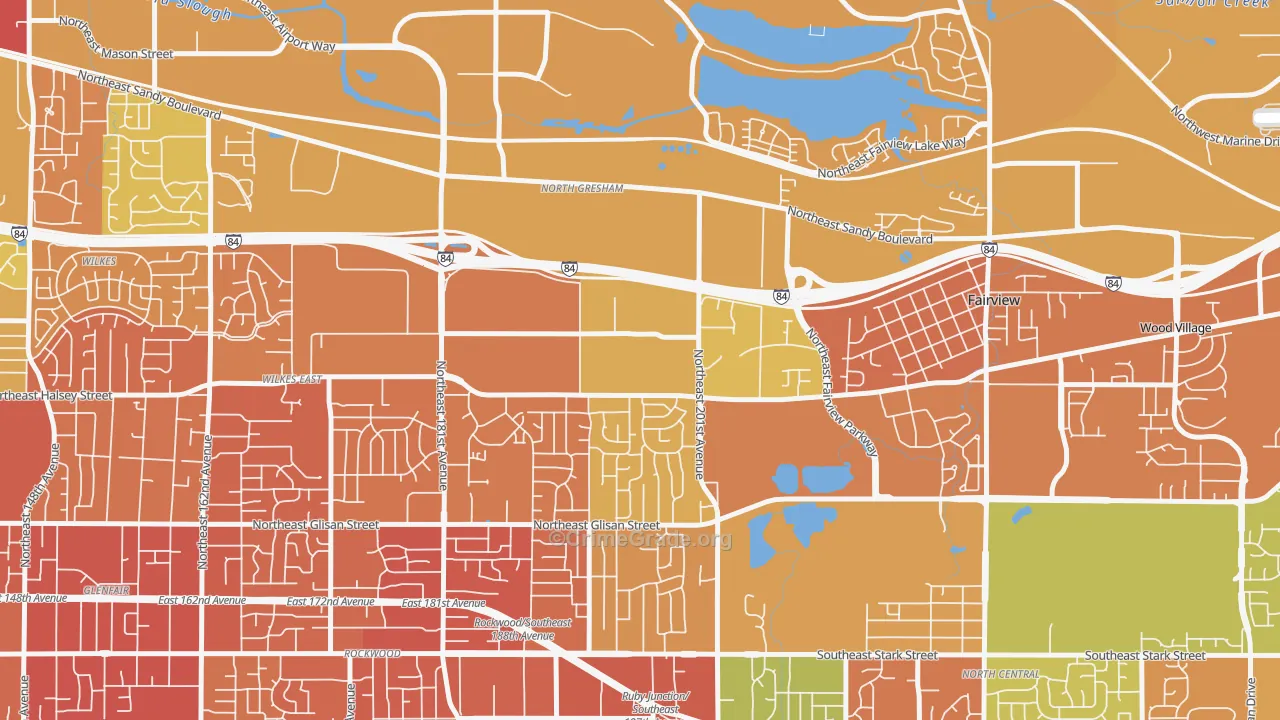 Gresham-North Gresham, Gresham, OR Map of Vandalism Rates
