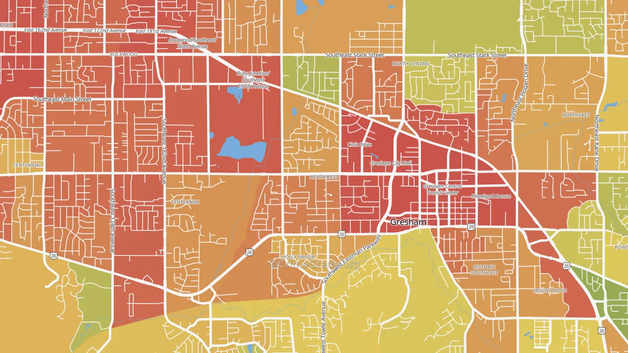 Gresham-Northwest, Gresham, OR Map of Vandalism Rates