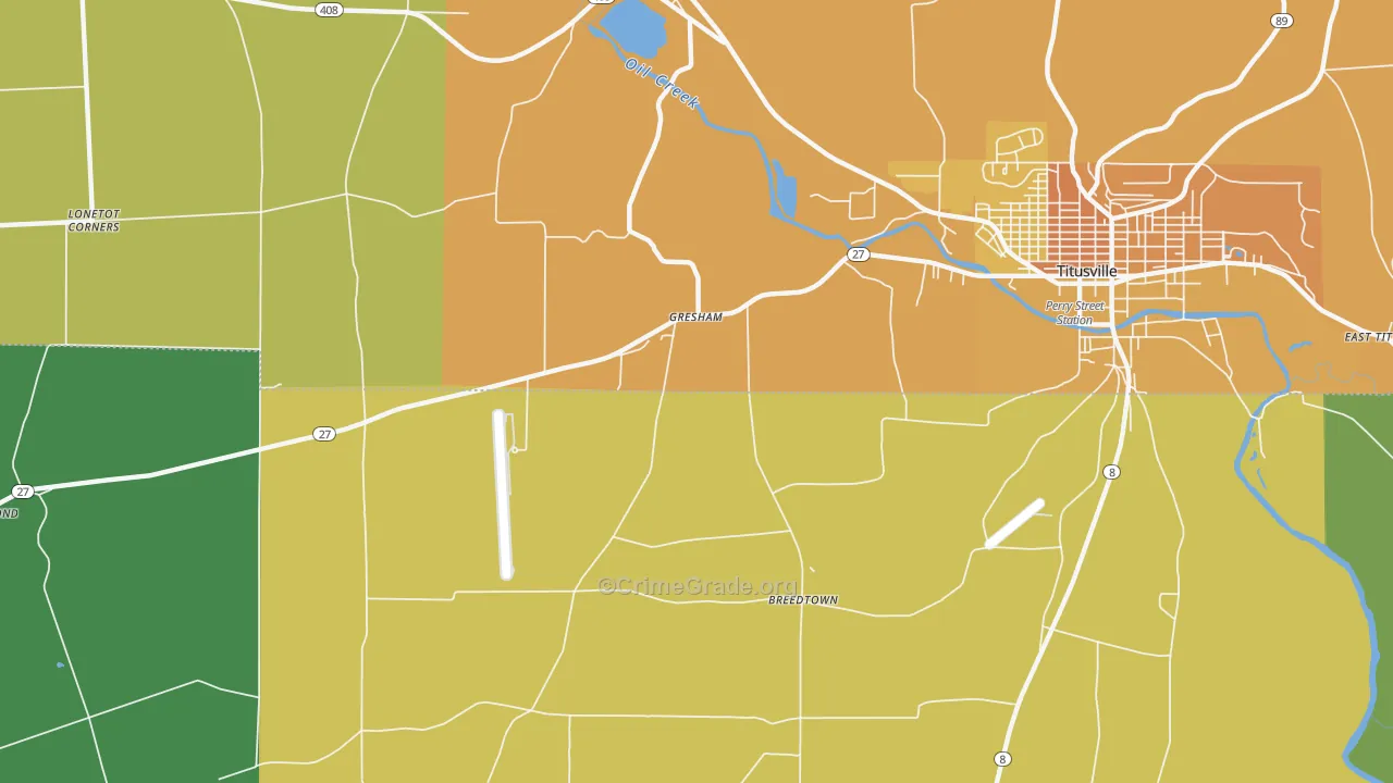 Gresham, PA Map of Vandalism Rates